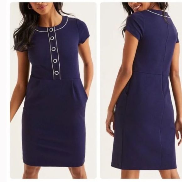 NWT Boden Gracie Ponte Retro Mod Knit Pocket Dress - Picture 1 of 8